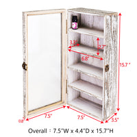 #WDP1319-A-ATWH Wall Mounted Wooden Collectible Display Case 5 Shelf Display Storage